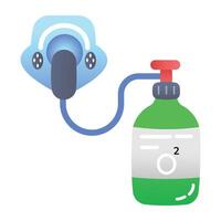 An icon of oxygen mask in flat style vector