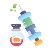 An icon of vaccine in flat style vector