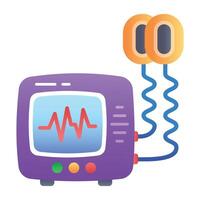 An icon of defibrillator in flat style vector
