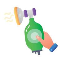 An icon of ambu bag in flat style vector