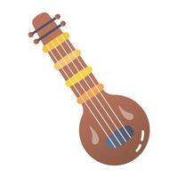 A flat style icon of mandolin vector