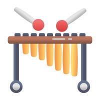 Marimba icon in flat style vector