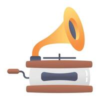 A flat style icon of gramophone vector