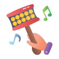 Cabasa icon in flat style vector