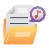 A flat style icon of playlist folder vector