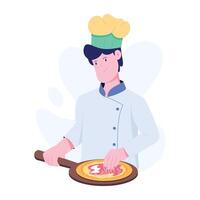 A flat character illustration of pizza topping vector