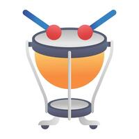 Timpani icon in flat style vector