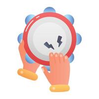 Tambourine icon in flat style vector