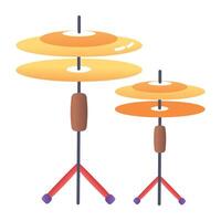 A flat style icon of cymbals vector