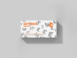 3D Rectangle Product Gift box mock up cangeable color and background or Wide Flat box template Mockup psd