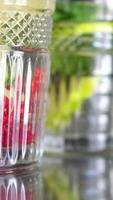 Cold summer drinks with lemon lime red currant cucumber video