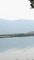 Lake Koman landscape, Albania. The Shala River, such highlight is Komani Lake, a picturesque reservoir nestled amidst stunning mountain scenery. Komani Lake scenery with steep mountains. Landscape video