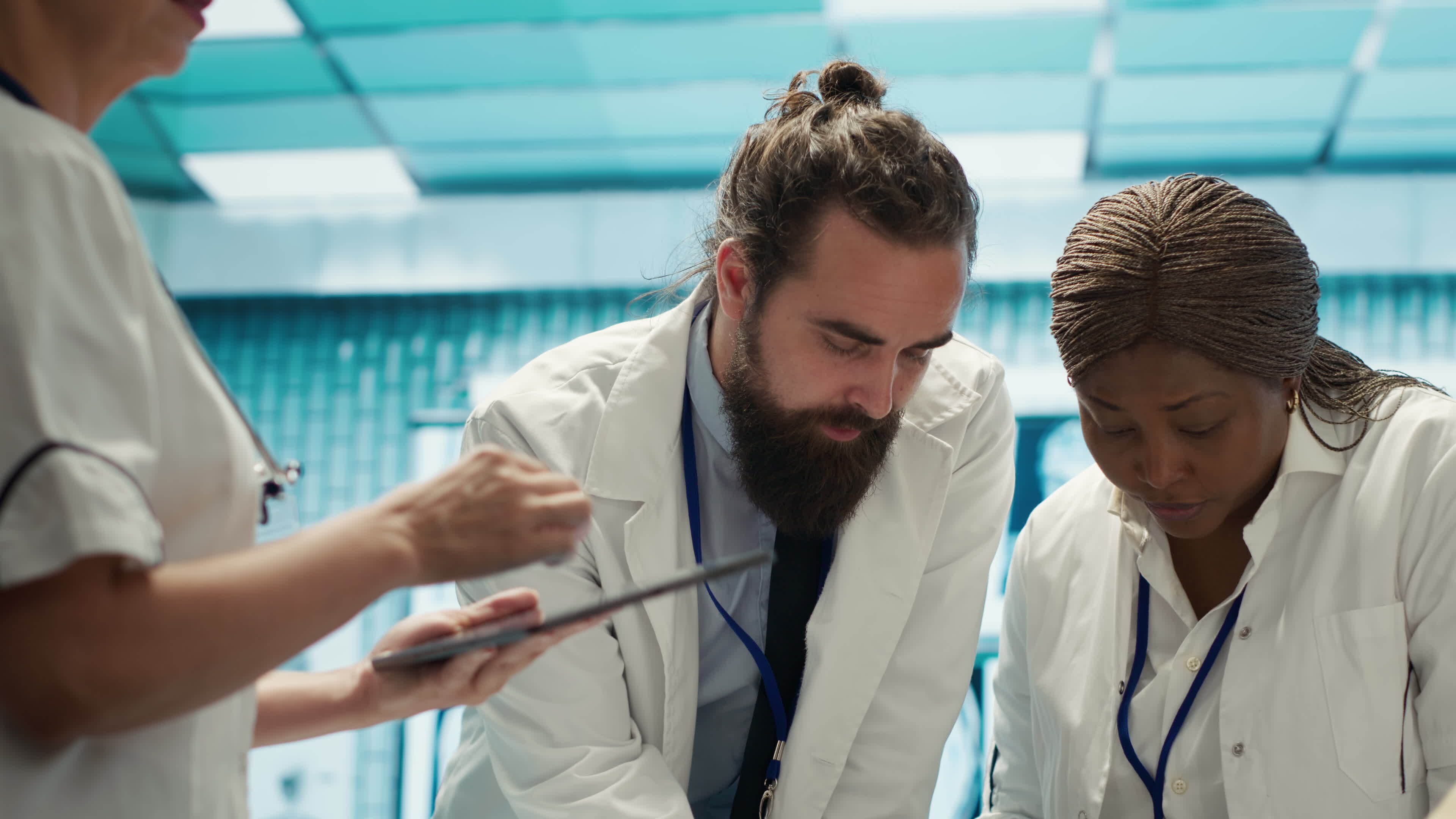 Healthcare team examines test results for potential dangerous diagnosis