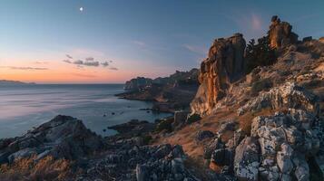 Beautiful beach views in Greece, Clean and beautiful, in the afternoon, which in Generate AI photo