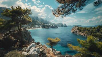 Beautiful beach views in Greece, Clean and beautiful, which in Generate AI photo