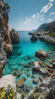 Beautiful beach views in Greece, Clean and beautiful, which in Generate AI photo