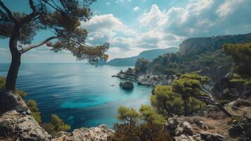 Beautiful beach views in Greece, Clean and beautiful, which in Generate AI photo