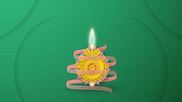 Diwali background with a diya. vector