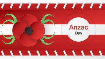 Template with poppy rose for Anzac Day. vector