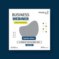 Business Conference live webinar banner invitation social media post template. Business webinar invitation design. Abstract Advertisement Square Web Post for Company Promotion. vector