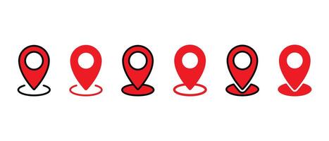 Address location, map pin icon set in flat style vector