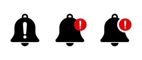 Emergency alert bell icon. Warning notification sign symbol vector