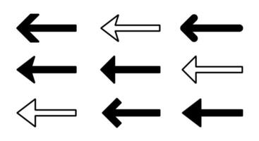 Long arrow icon set collection in rounded corner vector