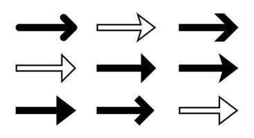 Long arrow icon set in generic style. Arrows direction sign symbol vector