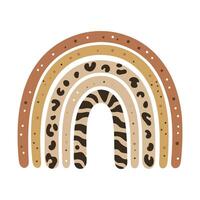 Stylized rainbow with animal leopard print patterns illustration vector