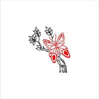 a butterfly sits on a twig vector