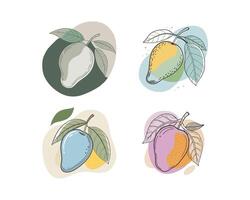 a set of cute mango colour design. ai vector