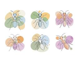 drawings of colorful ant. ai vector