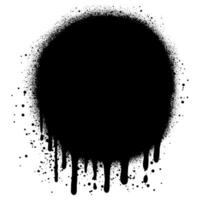 Black ink style spray, blobs and smudges of spray paint forming circles for banners and others. vector
