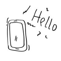 Hand drawn of Smart Phone isolated on white background vector