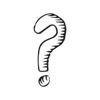 Sketch Question Mark isolated on white background. vector