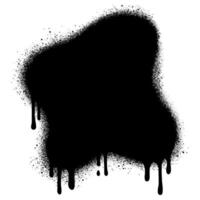 Black ink style spray, blobs and stains of spray paint and texture. Grunge shapes for banner design vector