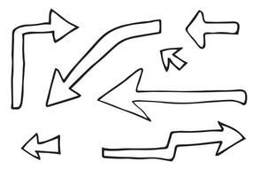 doodle design elements. hand drawn arrows isolated on white background. vector