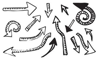 doodle design elements. hand drawn arrows isolated on white background. vector