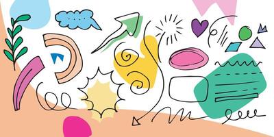 Decorative abstract with doodles of shapes. Abstract modern contemporary trendy for design concept. vector
