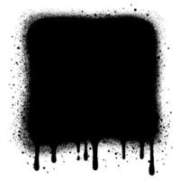 Black ink style spray, blobs and smudges of spray paint forming rectangles for banners and others. vector