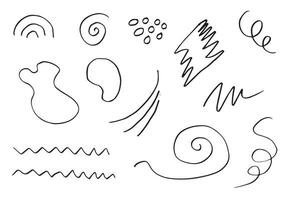 hand drawn collection of design element doodle on white background. vector