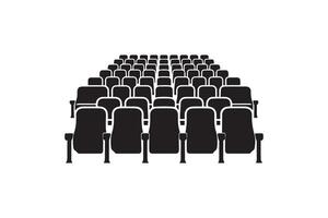 An empty theater with rows of chairs vector