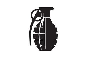 A black and white image of a grenade vector