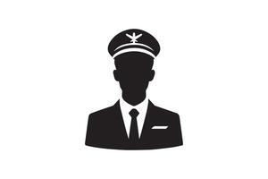 A black and white silhouette of a man in a uniform vector