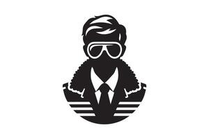 A man in a suit and tie with goggles vector