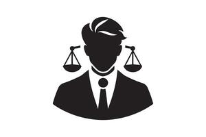 A black and white silhouette of a man with scales on his head vector