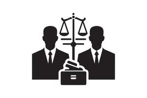 Two men in suits holding scales of justice vector