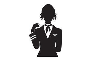 A silhouette of a woman in a suit and tie vector