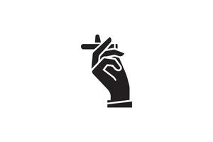 A hand holding a cigarette and a knife vector