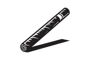A black and white image of a cigar vector